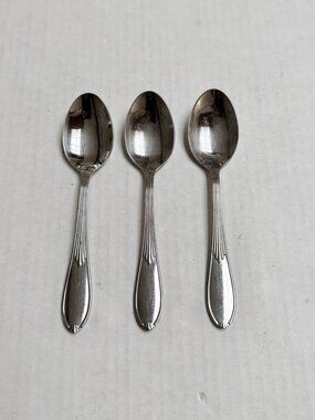Wallace Astra Bands Plume Tip Stainless Place Oval 3 Dessert Spoons Replacement